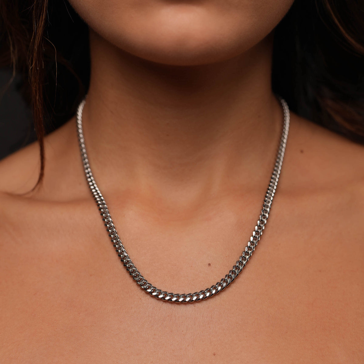 Women's Silver Cuban Link Chain 7mm – GOLDLINX