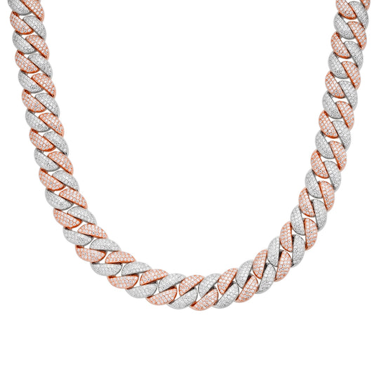 S.Silver Moissanite 12Mm Cuban Chain 22 Inch PP 19-5/8 Cttw