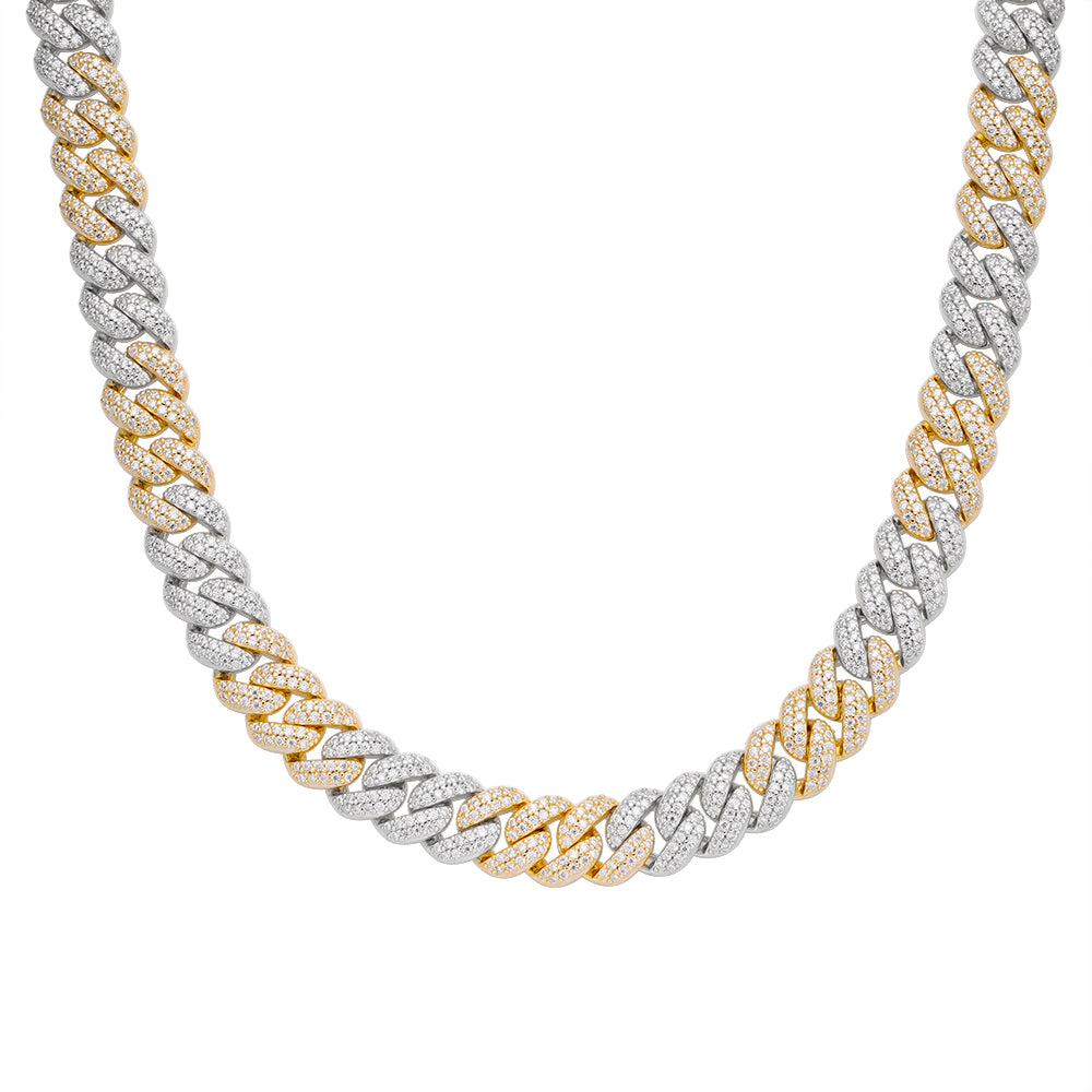 S.Silver Moissanite 20Mm Cuban Chain 22 Inch RP+GP 50-1/4 Cttw