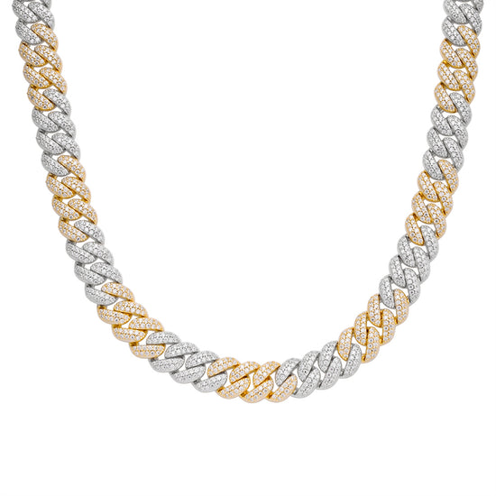 S.Silver Moissanite 20Mm Cuban Chain 22 Inch RP+GP 50-1/4 Cttw