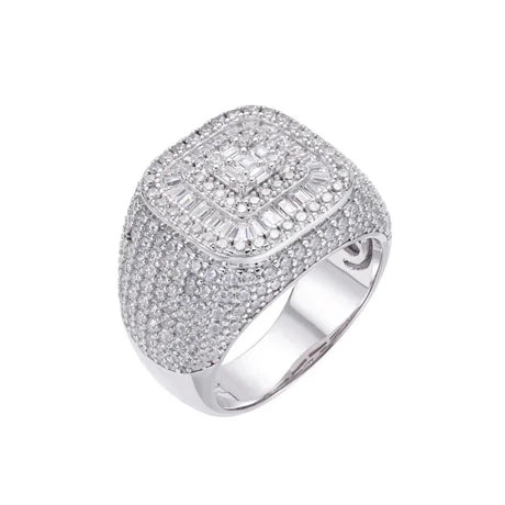 Moissanite Round Baguette Ring