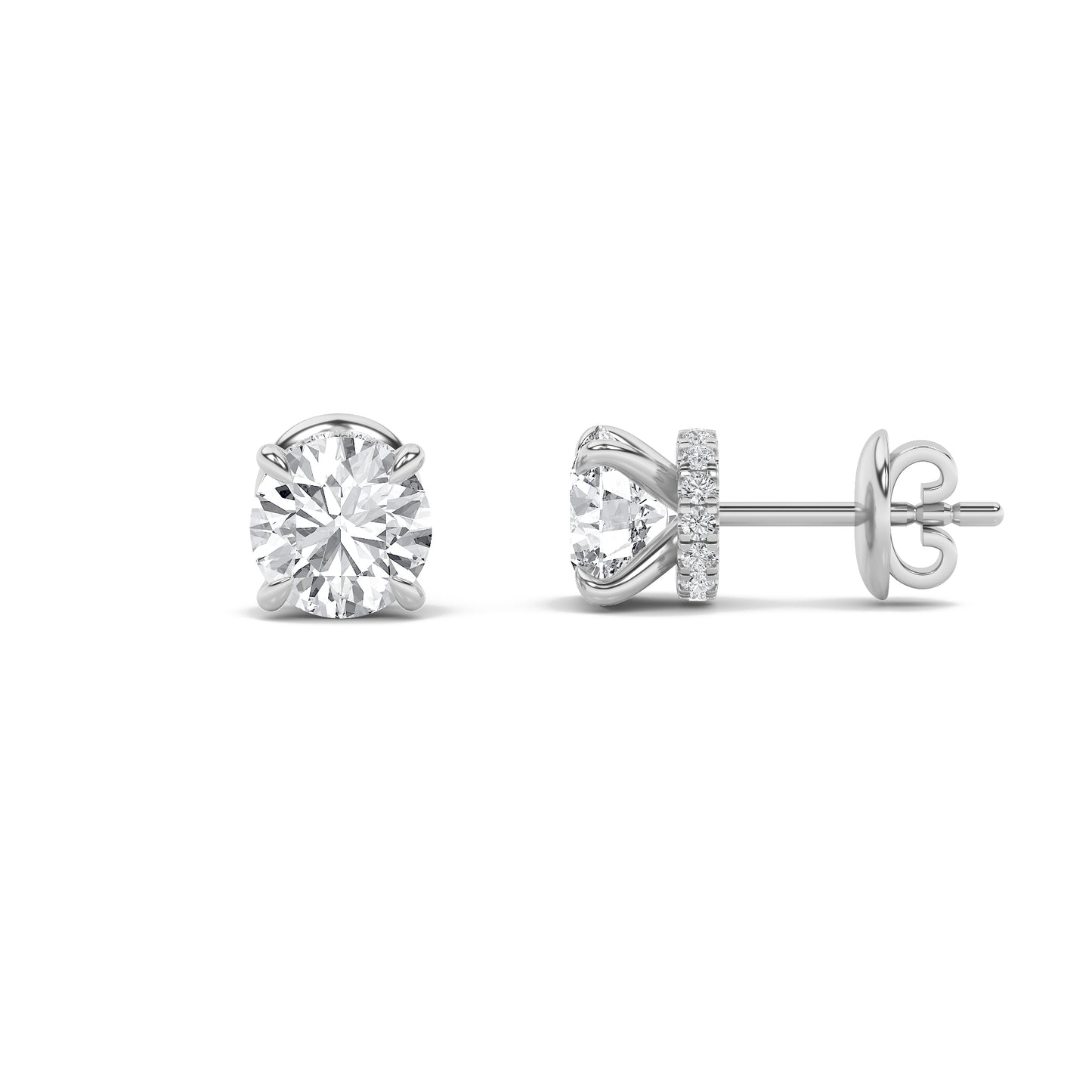 14KW 2ctw F+VVS+ Lab Grown Diamond Earrings