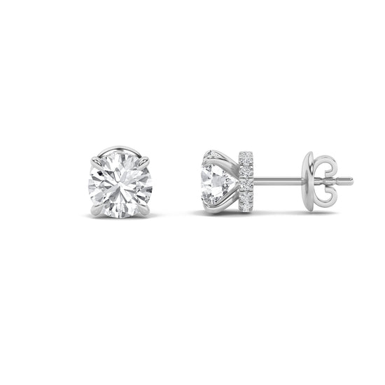 14KW 2ctw F+VVS+ Lab Grown Diamond Earrings