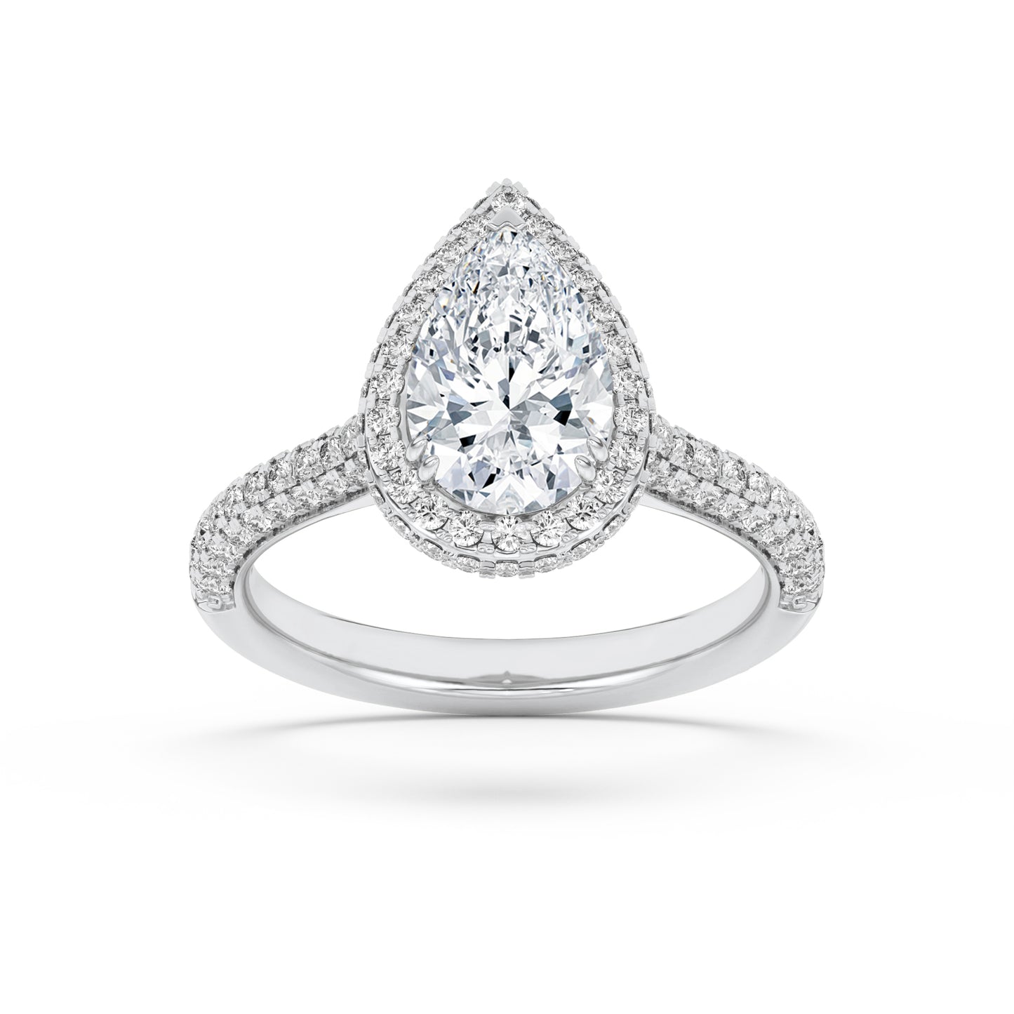 14KW 3ctw F+VS+ Lab Grown Diamond Ring