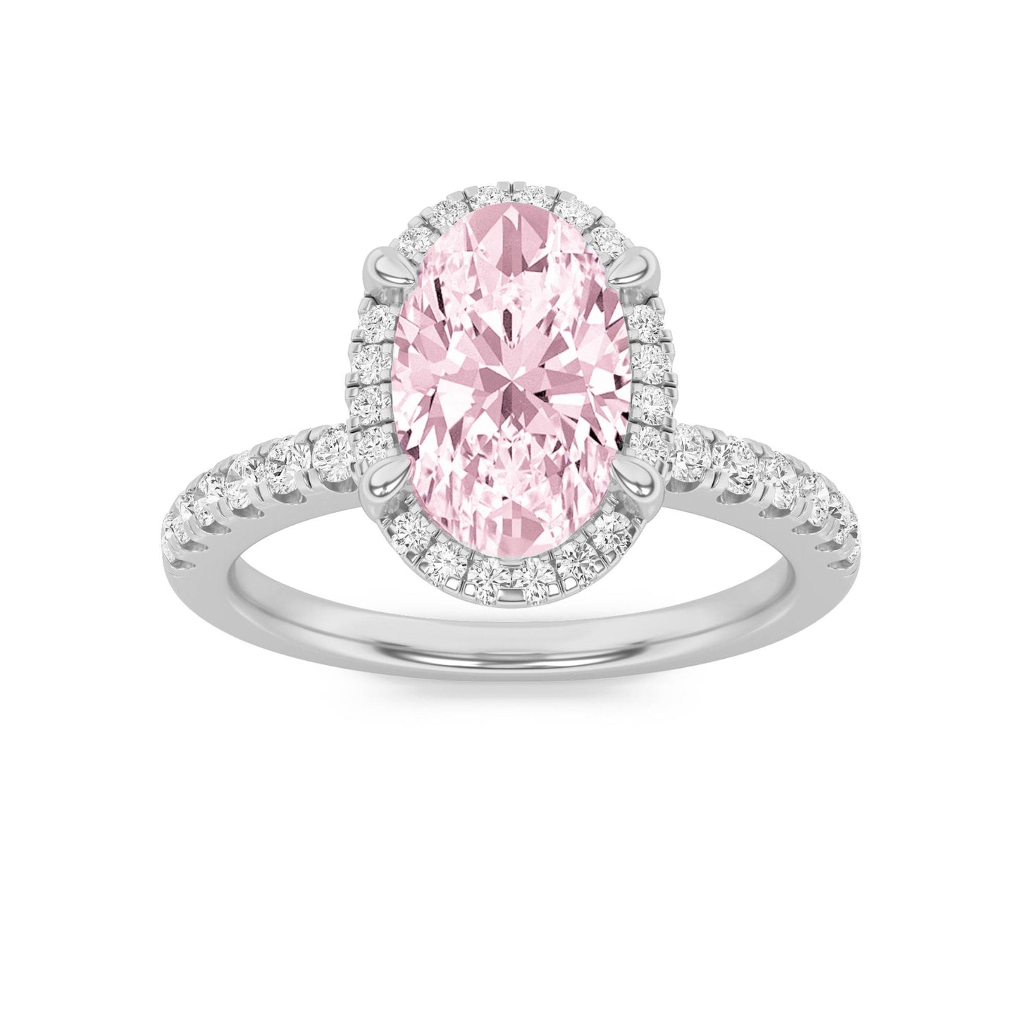 14KW 2.1ctw F+VS+/PINK Lab Grown Diamond Ring