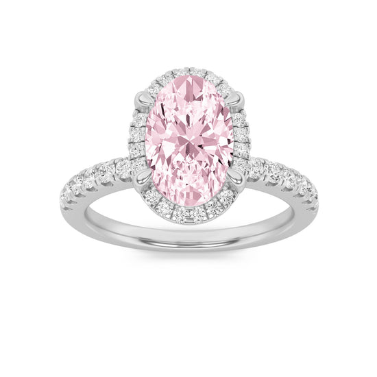 14KW 2.1ctw F+VS+/PINK Lab Grown Diamond Ring