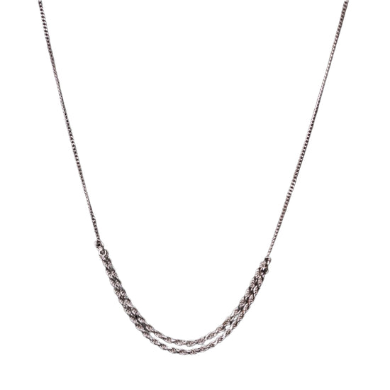 Women's Silver Double Rope Necklace