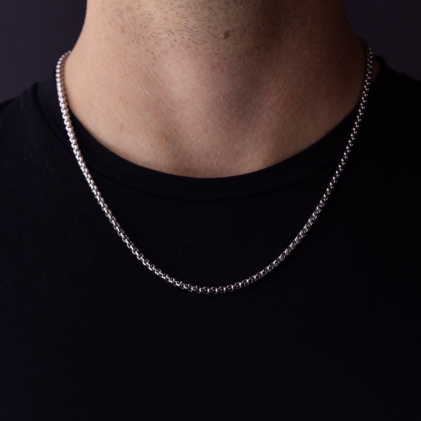 Silver Round Box Chain 3.5mm